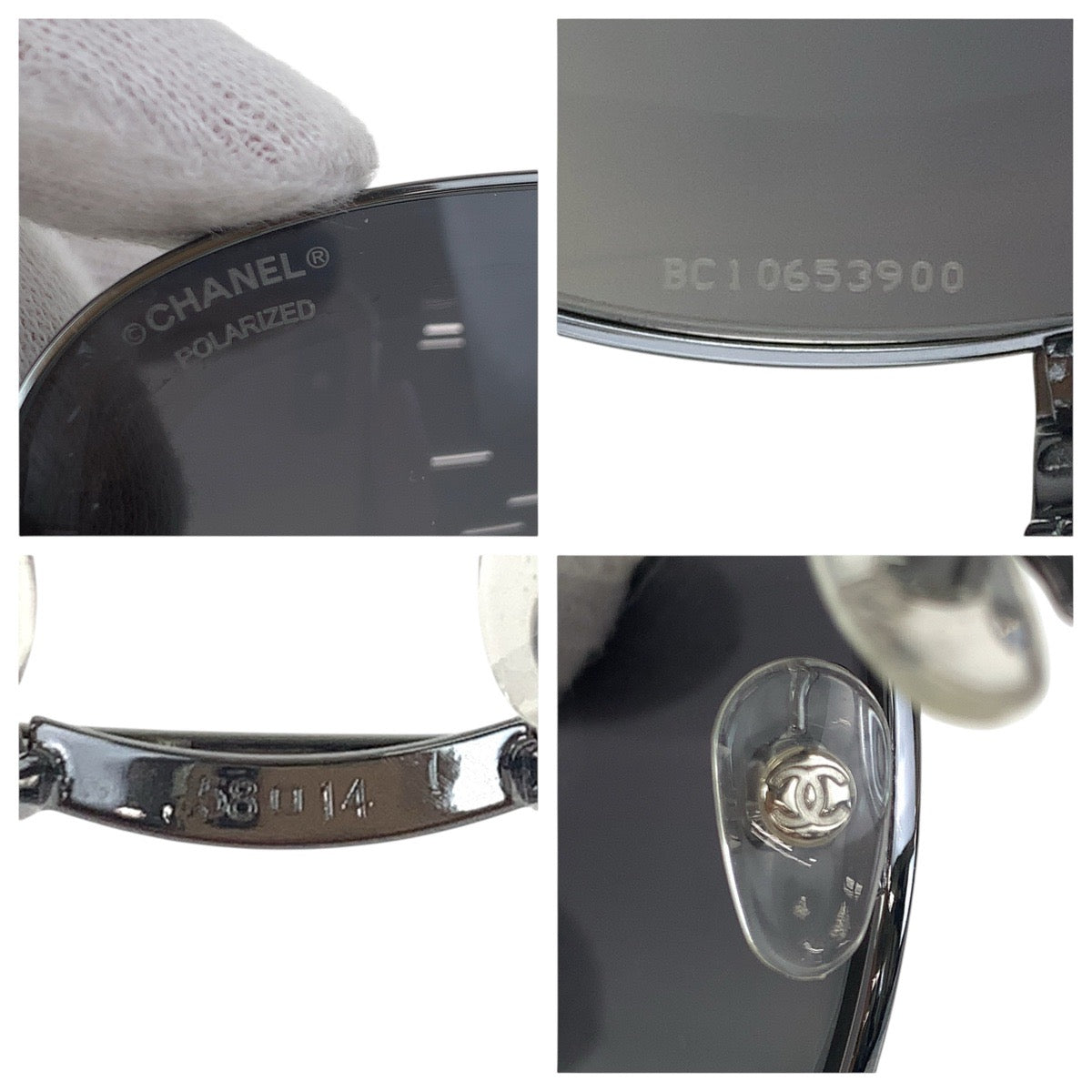 19051
CHANEL シャネル ココマーク ブラック 黒 シルバー メタル / ラバー 4204-Q c.108/S8 58◻︎14 135 3P サングラス 男女兼用 ティアドロップ メンズ AB16