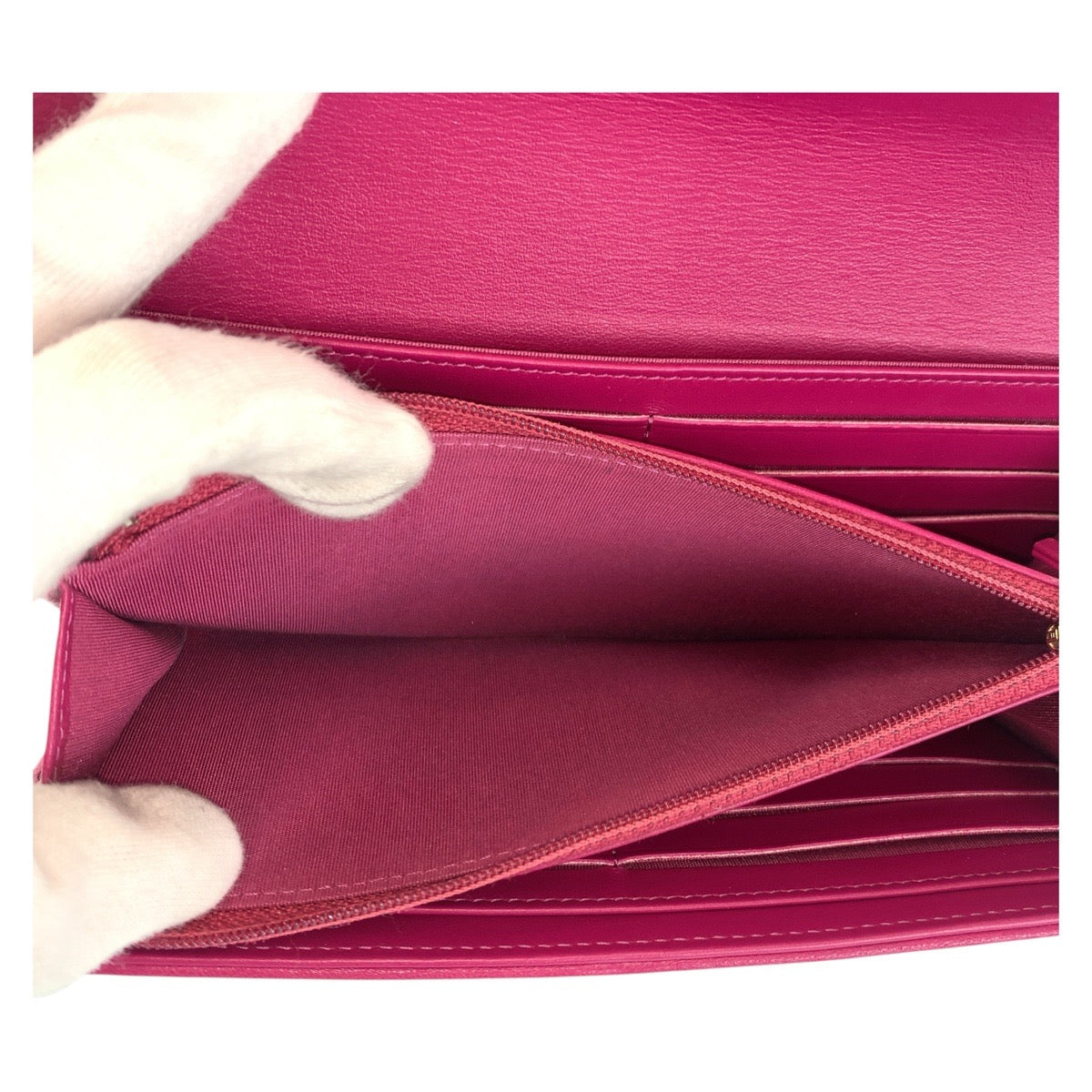 19052
CHANEL シャネル ココマーク ピンク ゴールド金具 レザー 長財布 ロングウォレット レディース ABP60