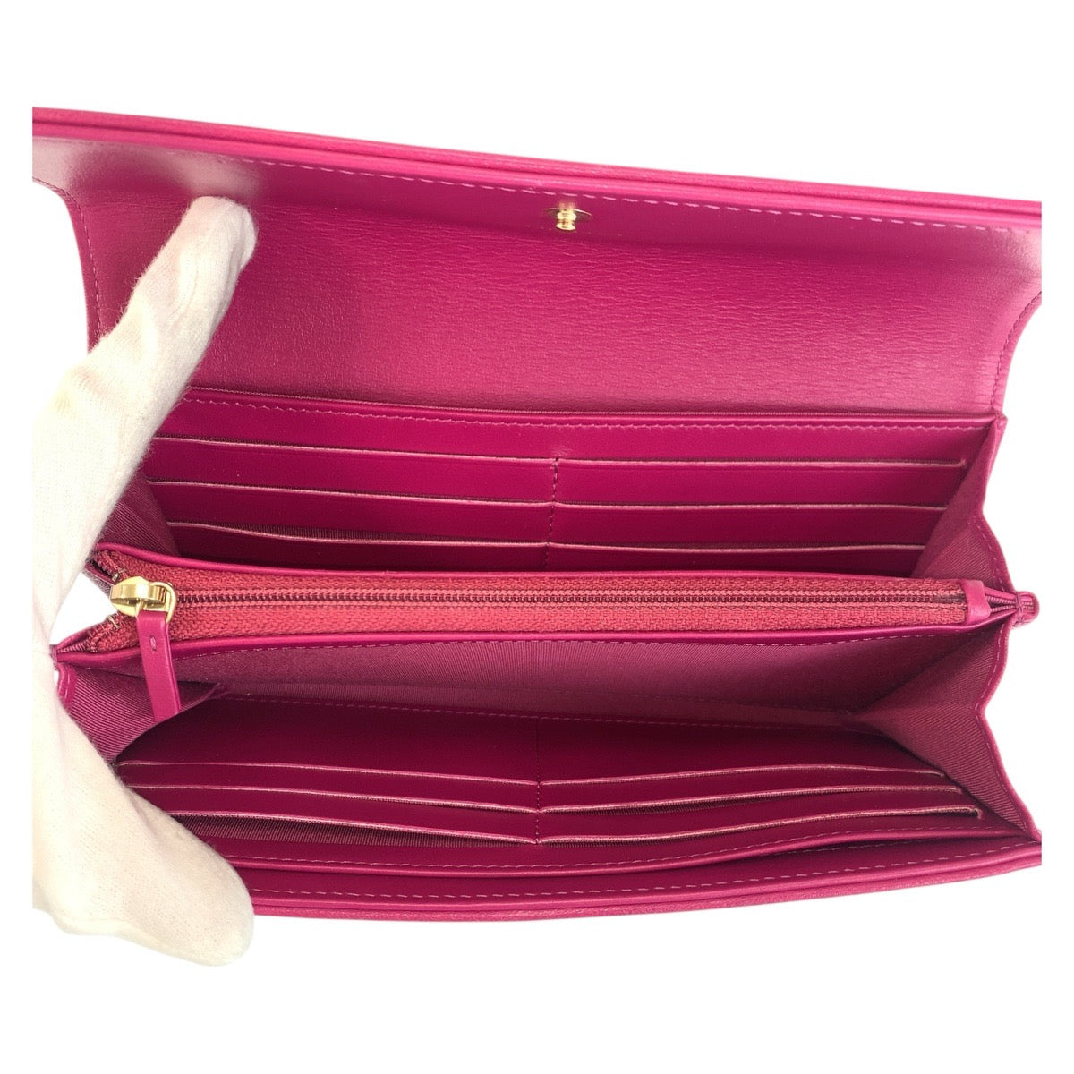 19052
CHANEL シャネル ココマーク ピンク ゴールド金具 レザー 長財布 ロングウォレット レディース ABP60