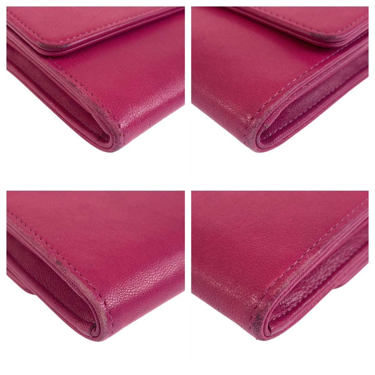 19052
CHANEL シャネル ココマーク ピンク ゴールド金具 レザー 長財布 ロングウォレット レディース ABP60