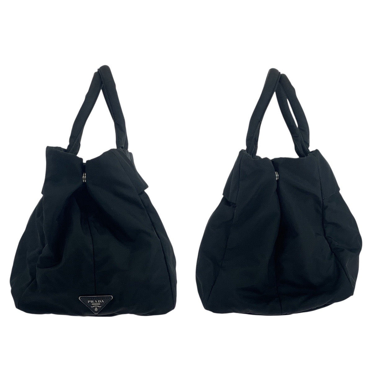 19053
PRADA プラダ テスート 三角ロゴプレート ブラック 黒 シルバー金具 ナイロン トートバッグ ショルダーバッグ メンズ AB48