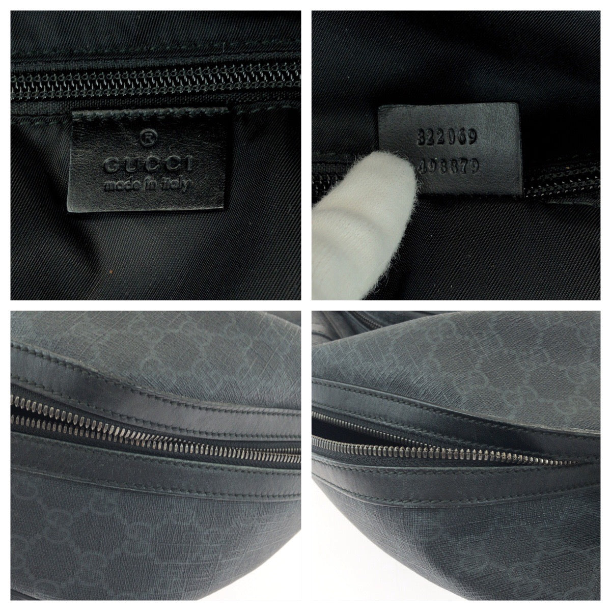 19054
GUCCI グッチ ブラック 黒 グレー シルバー金具 GGスプリームキャンバス 322069 リュックサック バックパック  メンズ ABP75