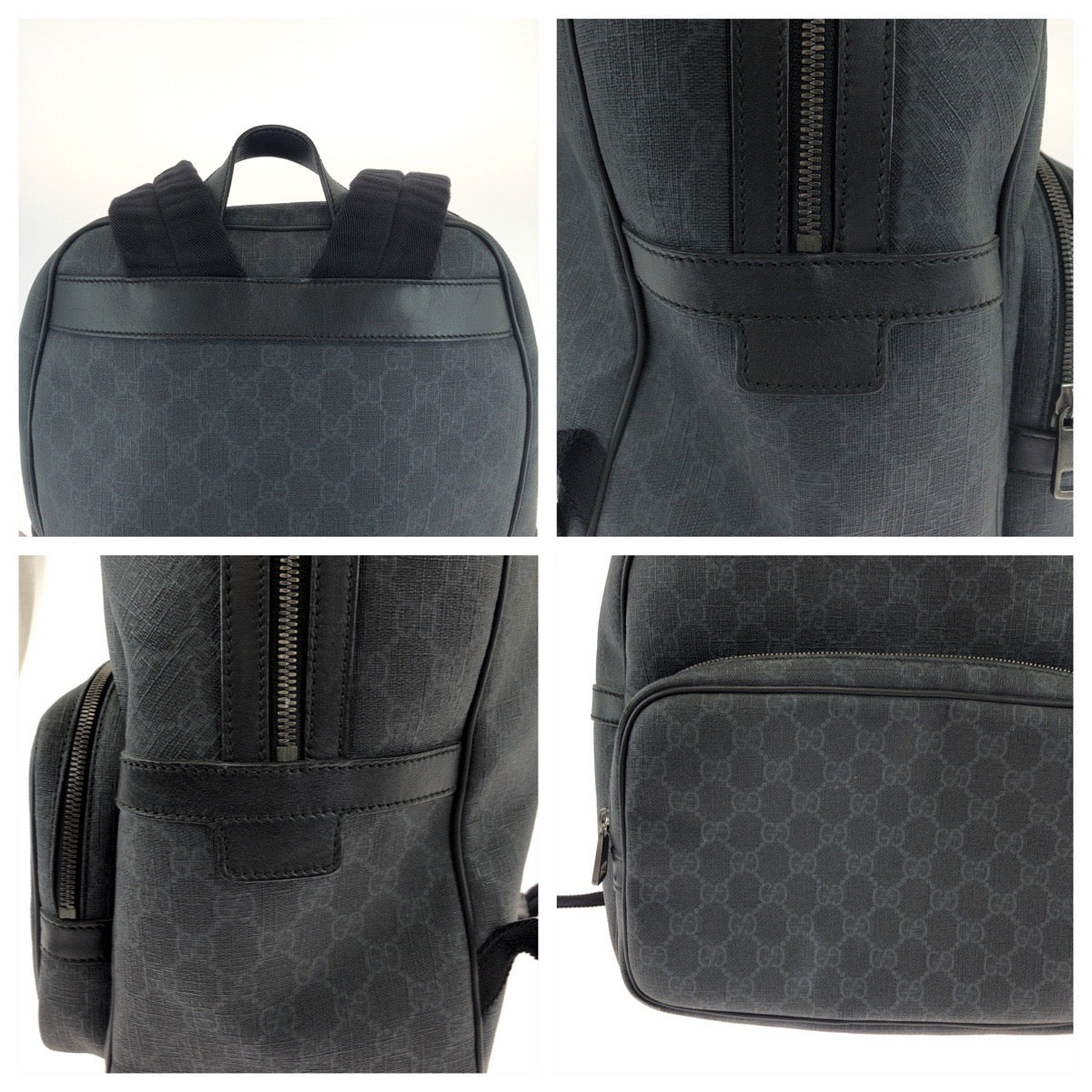 19054
GUCCI グッチ ブラック 黒 グレー シルバー金具 GGスプリームキャンバス 322069 リュックサック バックパック  メンズ ABP75