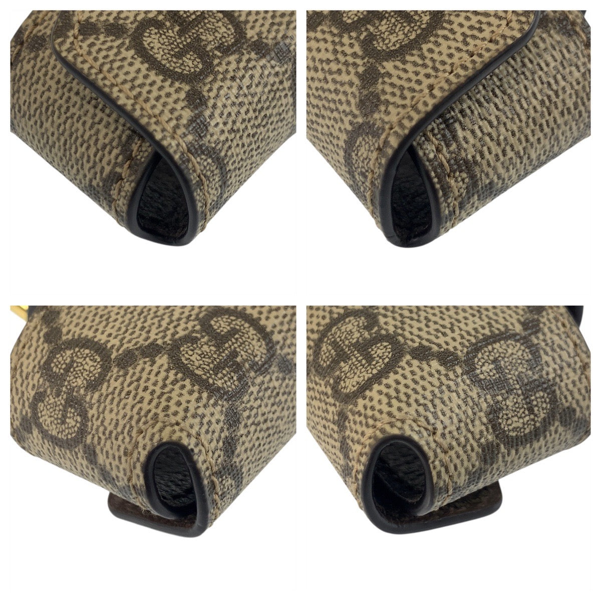 19057
GUCCI グッチ ベージュ ゴールド金具 GGスプリームキャンバス 631633 エアポッズケース 男女兼用  レディース A14