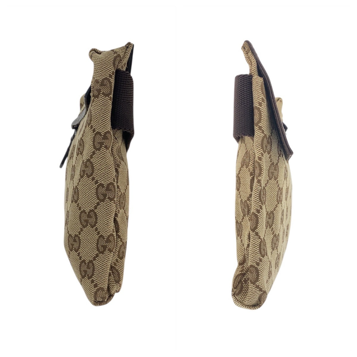 19058
GUCCI グッチ ベージュ ブラウン シルバー金具 GGキャンバス / レザー 28566 ボディバッグ ウエストポーチ 男女兼用  メンズ A46