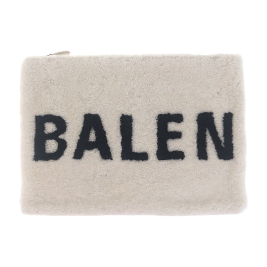 19059
BALENCIAGA バレンシアガ シアリングロゴ ホワイト シルバー金具 ムートン 492681 クラッチバッグ 男女兼用 メンズ A70