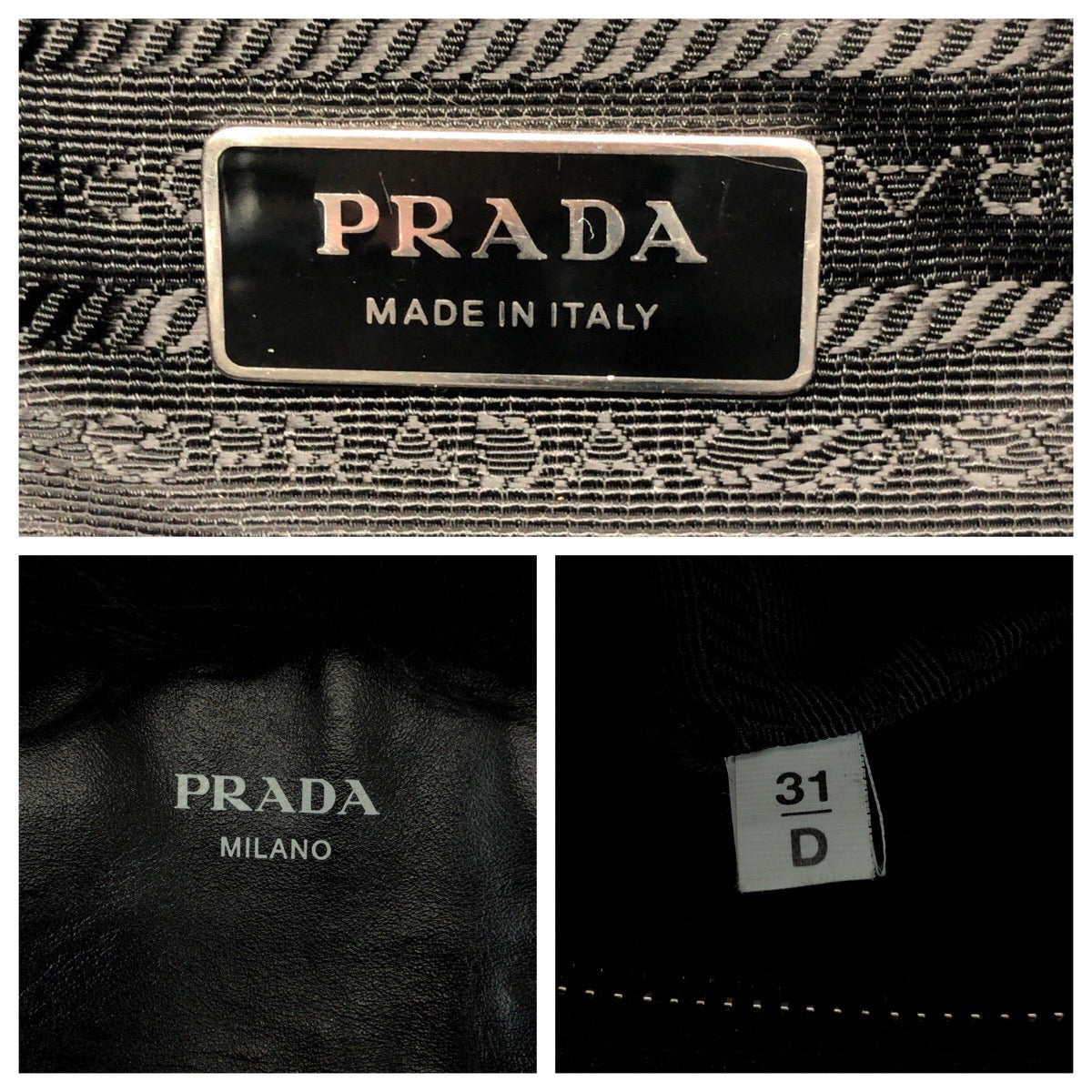 19060
PRADA プラダ エコファーファブリック トライアングルロゴ ブラック 黒 シルバー金具 フェイクファー 1BG404 トートバッグ ショルダーバッグ  レディース SA180