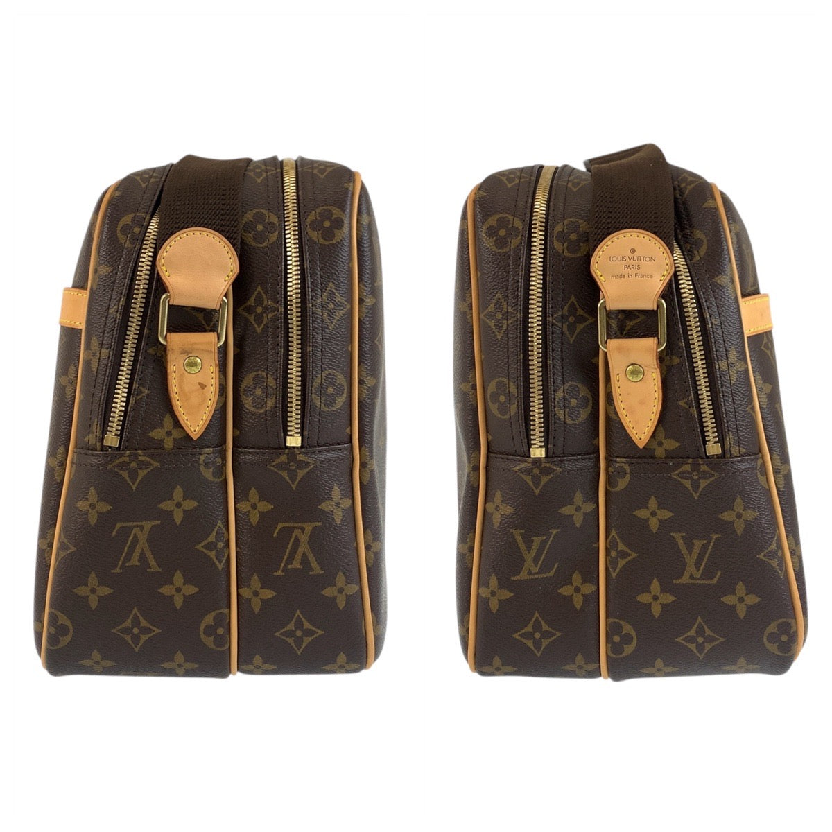 19067
LOUIS VUITTON ルイヴィトン モノグラム リポーターGM ブラウン ゴールド金具 PVC M45252 ショルダーバッグ メッセンジャーバッグ メンズ A118