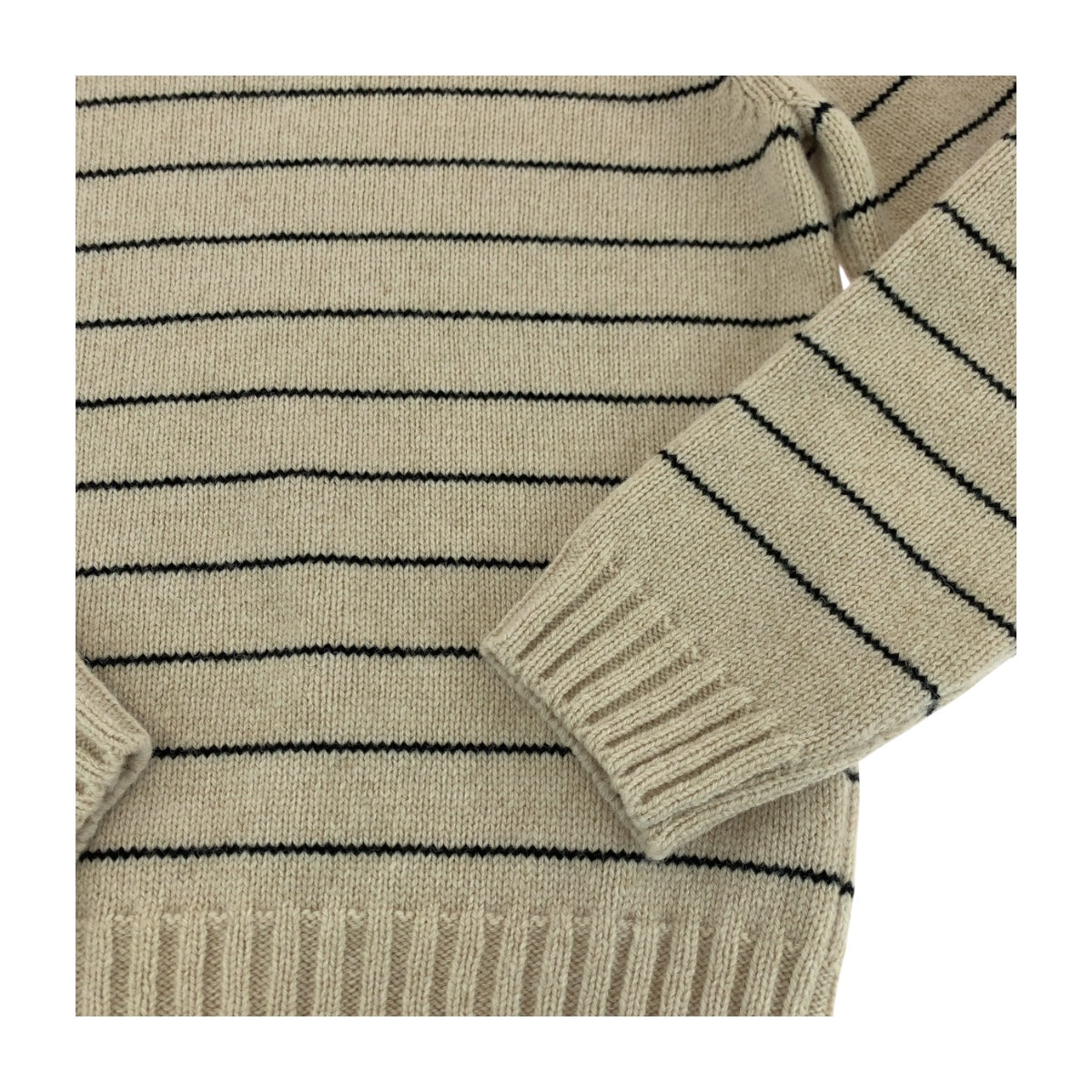 19068
CELINE セリーヌ トリオンフ 刺繍ボーダーニット サイズL ベージュ ブラック ウール 2AE4F896T ニット クルーネック セーター メンズ SA100