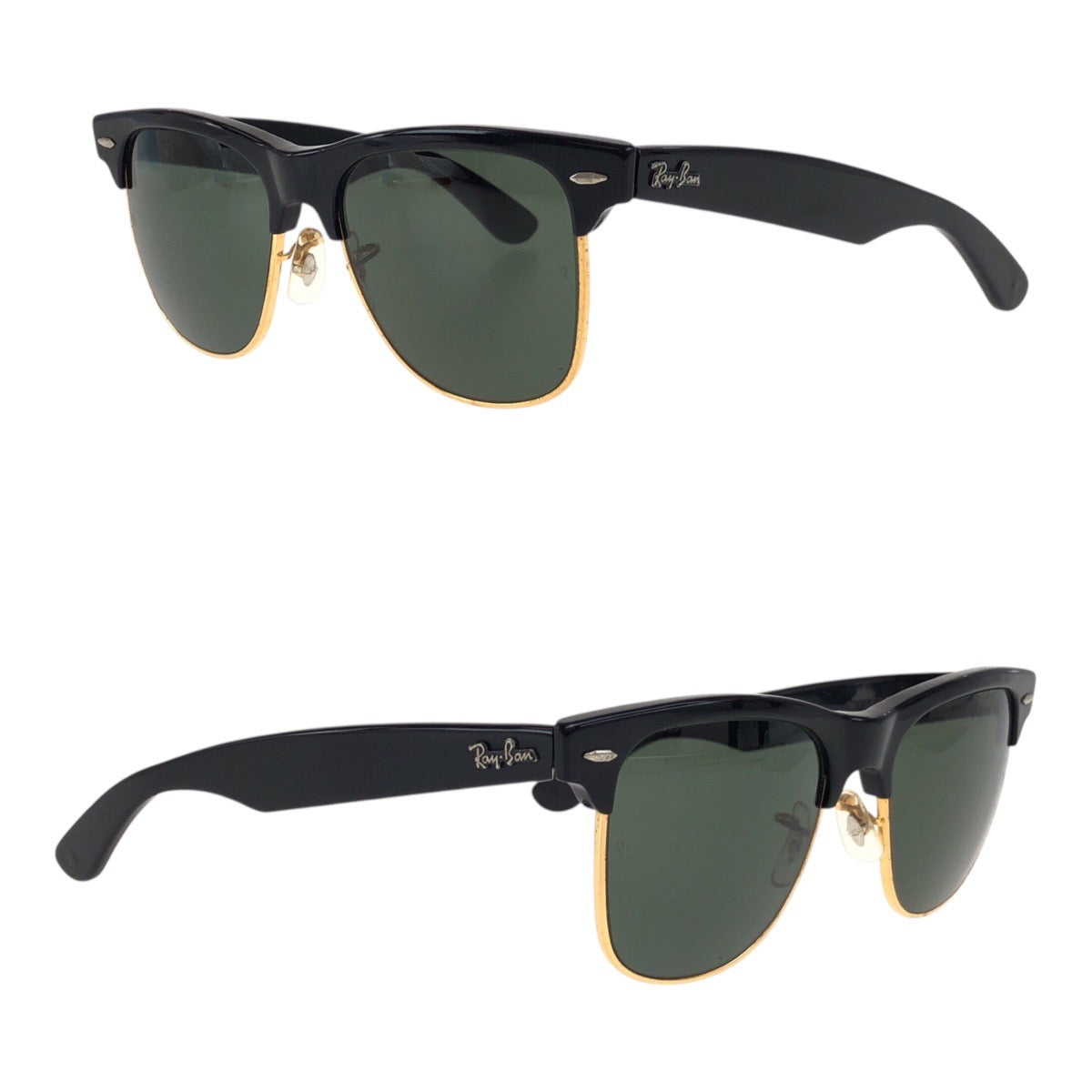 19073
Ray-Ban レイバン ヴィンテージ B&L RAY-BAN U.S.A WAYFARER MAX ブラック 黒 ゴールド プラスチック / ガラス サングラス ウェリントン メンズ AB28