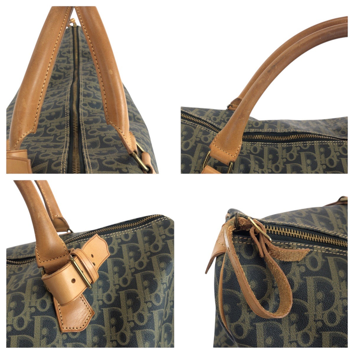 19074
Dior ディオール ヴィンテージ トロッター ネイビー ブラウン ゴールド金具 レザー ボストンバッグ  レディース AB56
