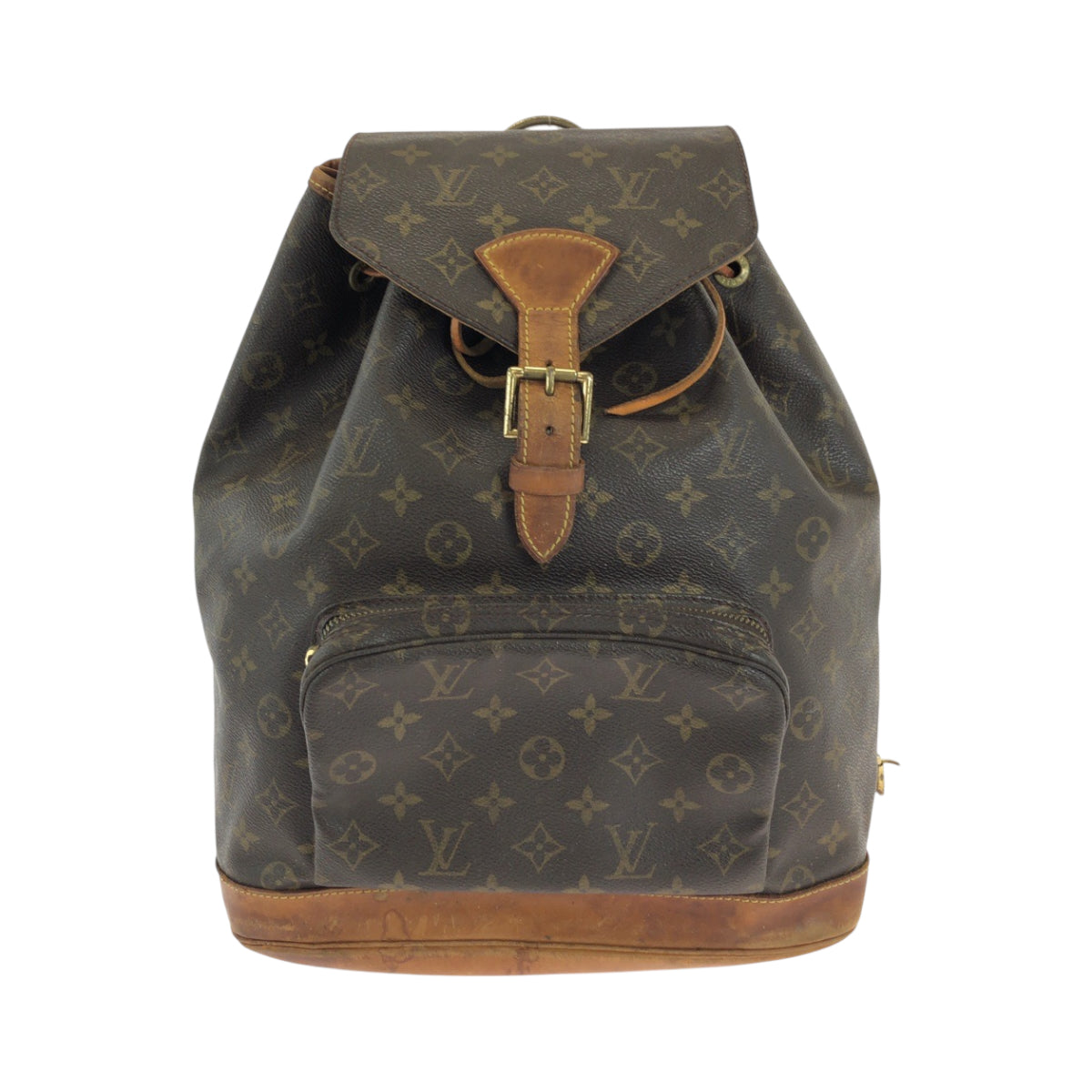 19075
LOUIS VUITTON ルイヴィトン モノグラム モンスリGM ブラウン ゴールド金具 PVC M51135 リュックサック バックパック  レディース B44