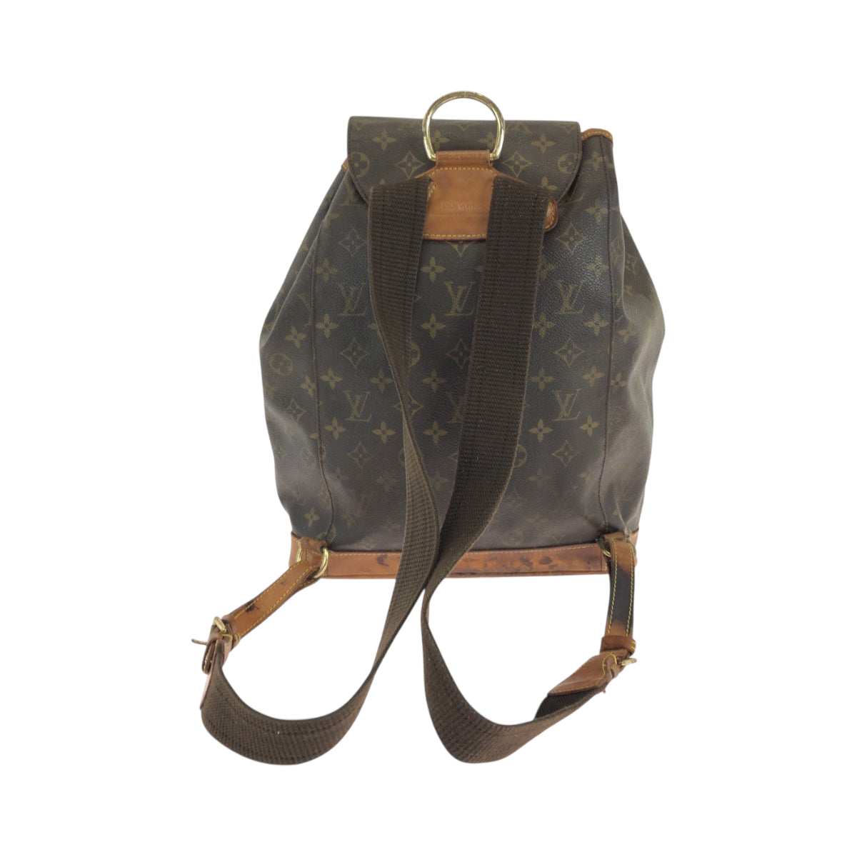 19075
LOUIS VUITTON ルイヴィトン モノグラム モンスリGM ブラウン ゴールド金具 PVC M51135 リュックサック バックパック  レディース B44