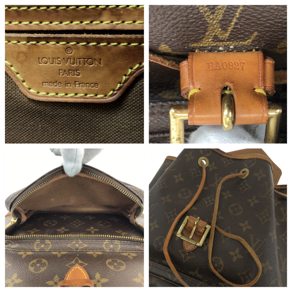 19075
LOUIS VUITTON ルイヴィトン モノグラム モンスリGM ブラウン ゴールド金具 PVC M51135 リュックサック バックパック  レディース B44