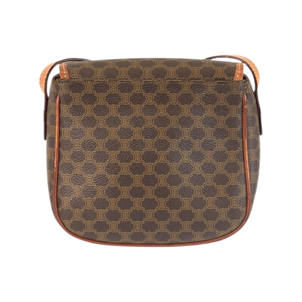19077
CELINE セリーヌ ヴィンテージ マカダム ブラウン ゴールド金具 PVC / レザー MO7 ショルダーバッグ ポシェット レディース ABP28