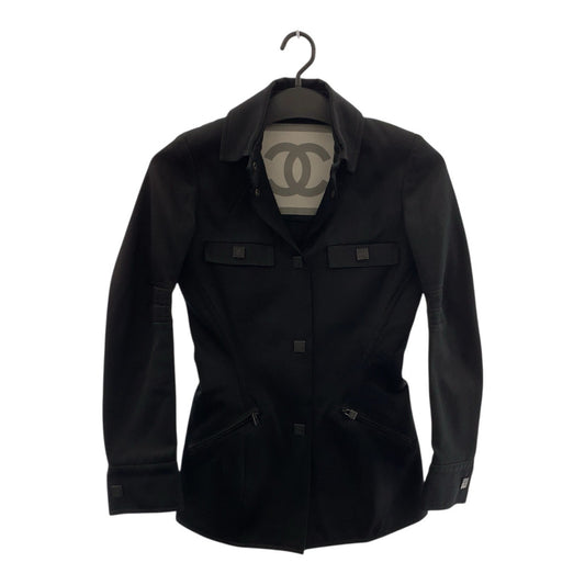 19080
CHANEL シャネル スポーツライン ココマーク サイズ34 ブラック 黒 コットン / シルク P29264 ジャケット レディース A198