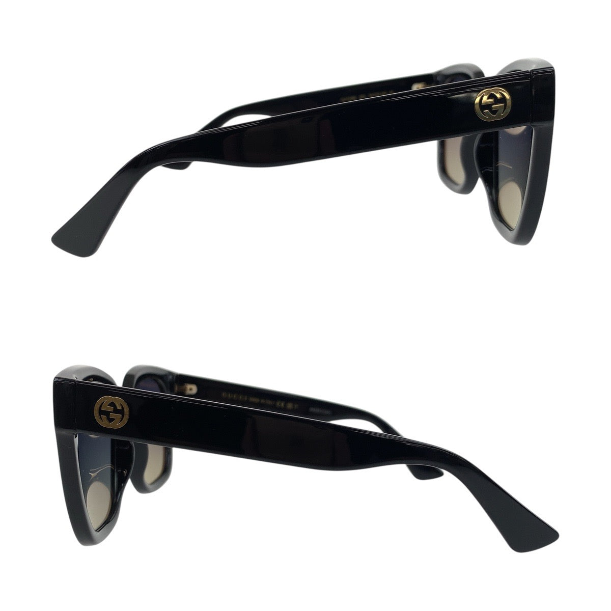 19082
GUCCI グッチ インターロッキング ブラック 黒 ゴールド金具 プラスチック GG1338S 002 54◻︎19-140 M サングラス 男女兼用 ウェリントン  メンズ A20