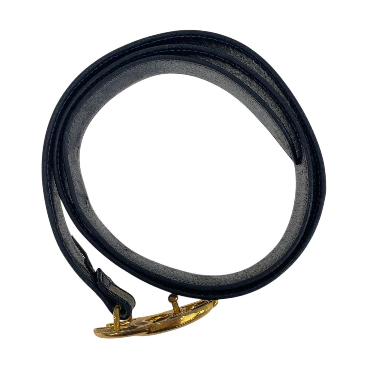 19083
GUCCI グッチ ヴィンテージ オールドグッチ インターロッキング 75cm ネイビー グレー ゴールド金具 GGキャンバス / レザー ベルト  レディース AB14