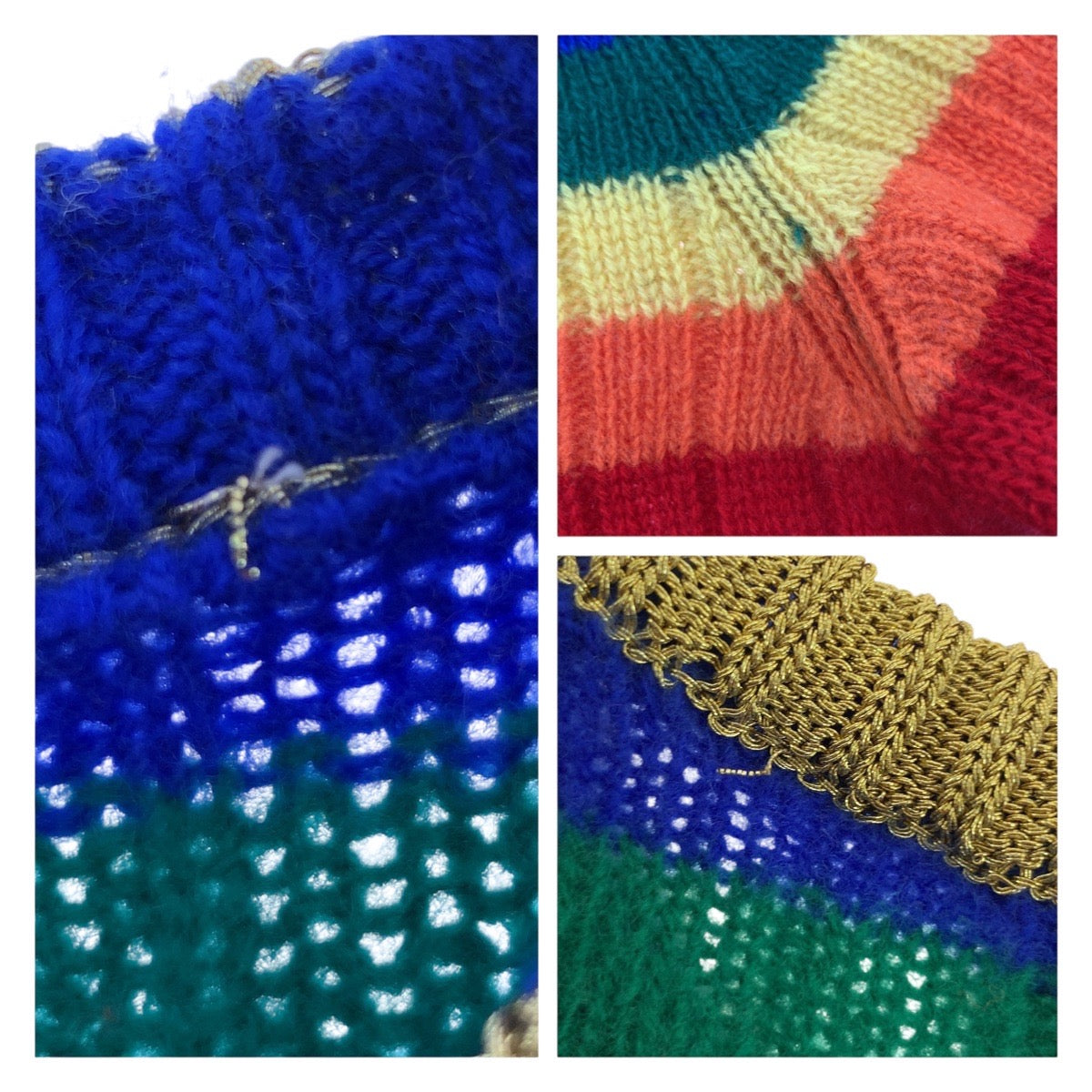 19084
GUCCI グッチ テディベア レインボー サイズM マルチカラー ウール / カシミヤ 501393 ニット カットソー セーター レディース A42