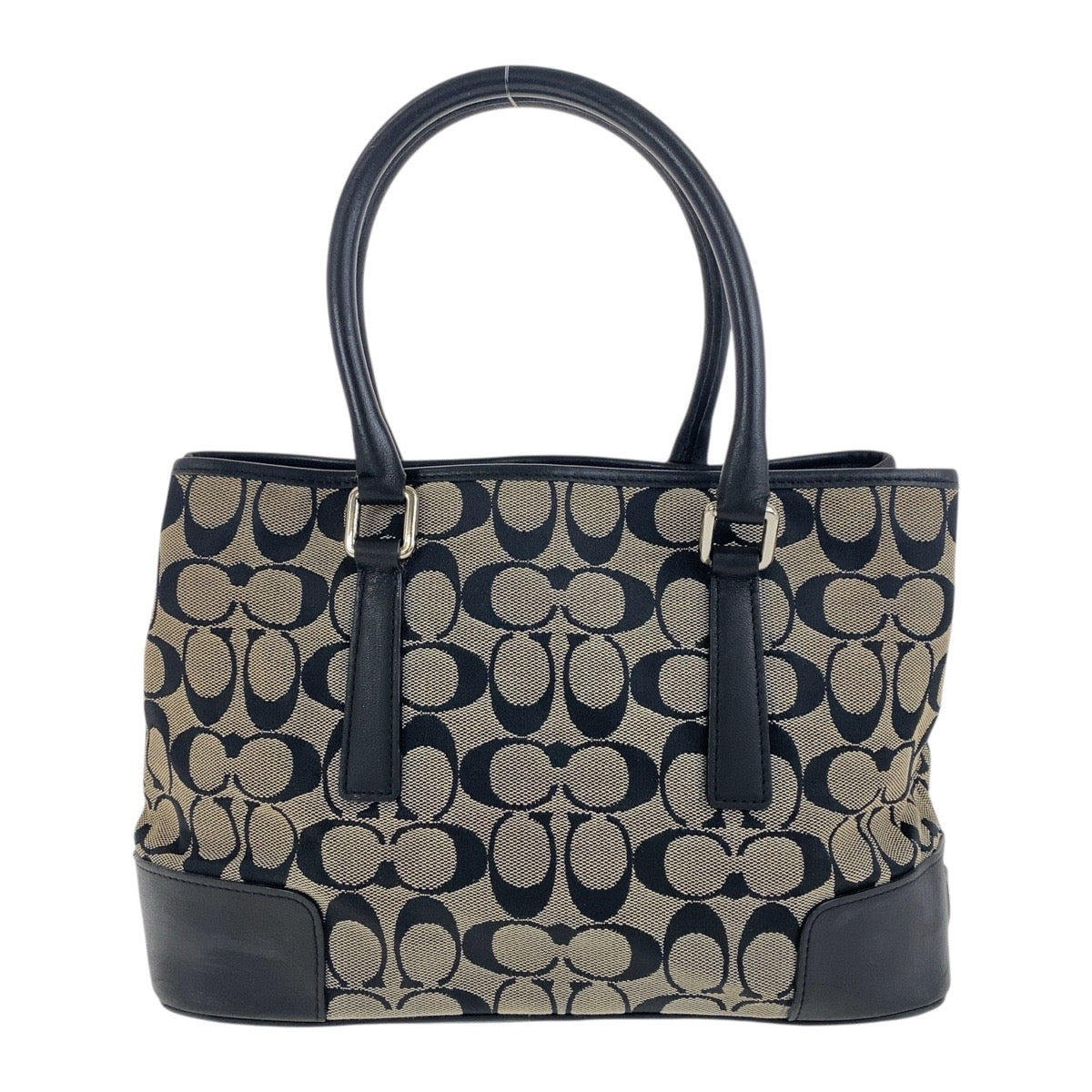19088
COACH コーチ シグネチャー ブラック グレー シルバー金具 キャンバス / レザー F2J-6089 トートバッグ ハンドバッグ レディース AB8