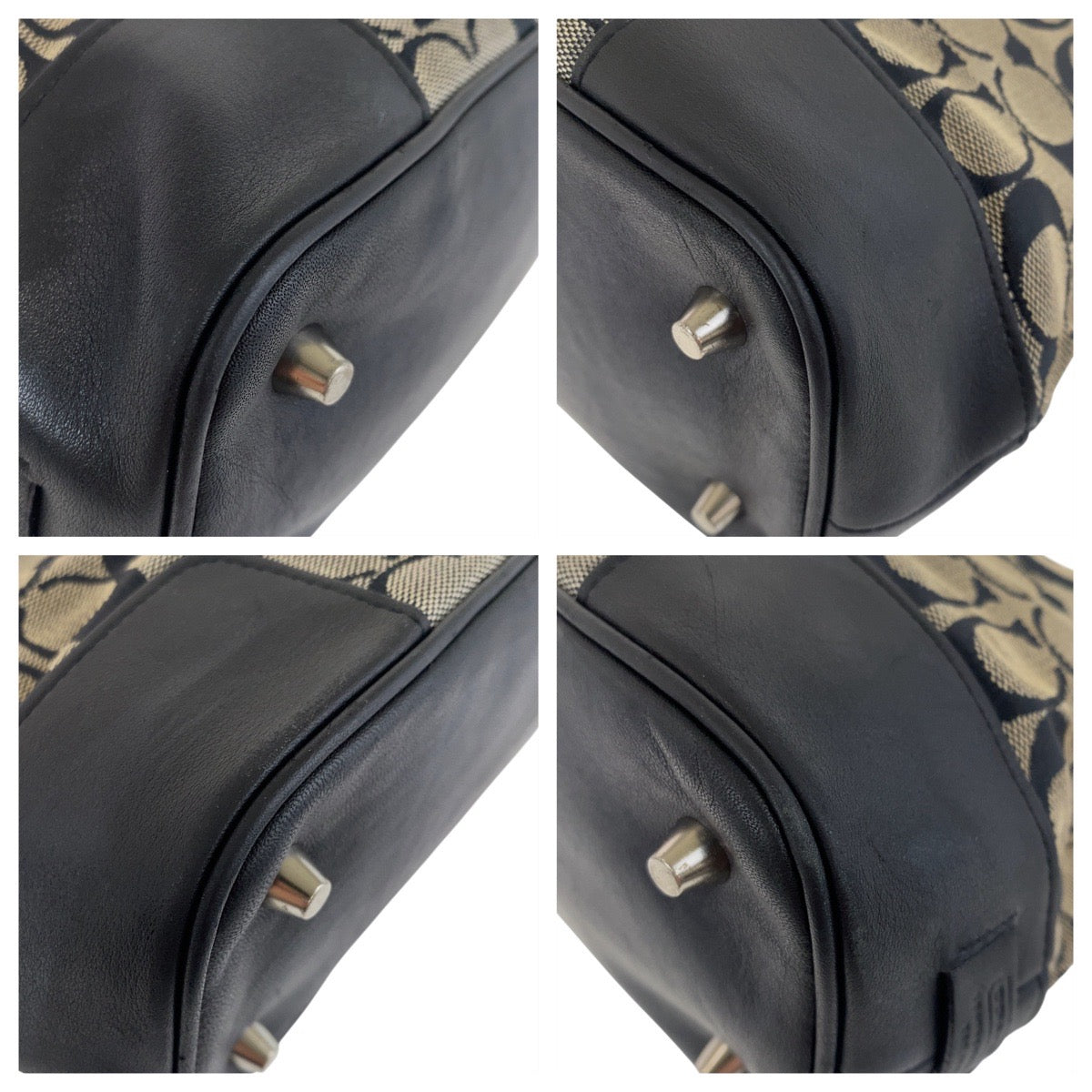 19088
COACH コーチ シグネチャー ブラック グレー シルバー金具 キャンバス / レザー F2J-6089 トートバッグ ハンドバッグ レディース AB8
