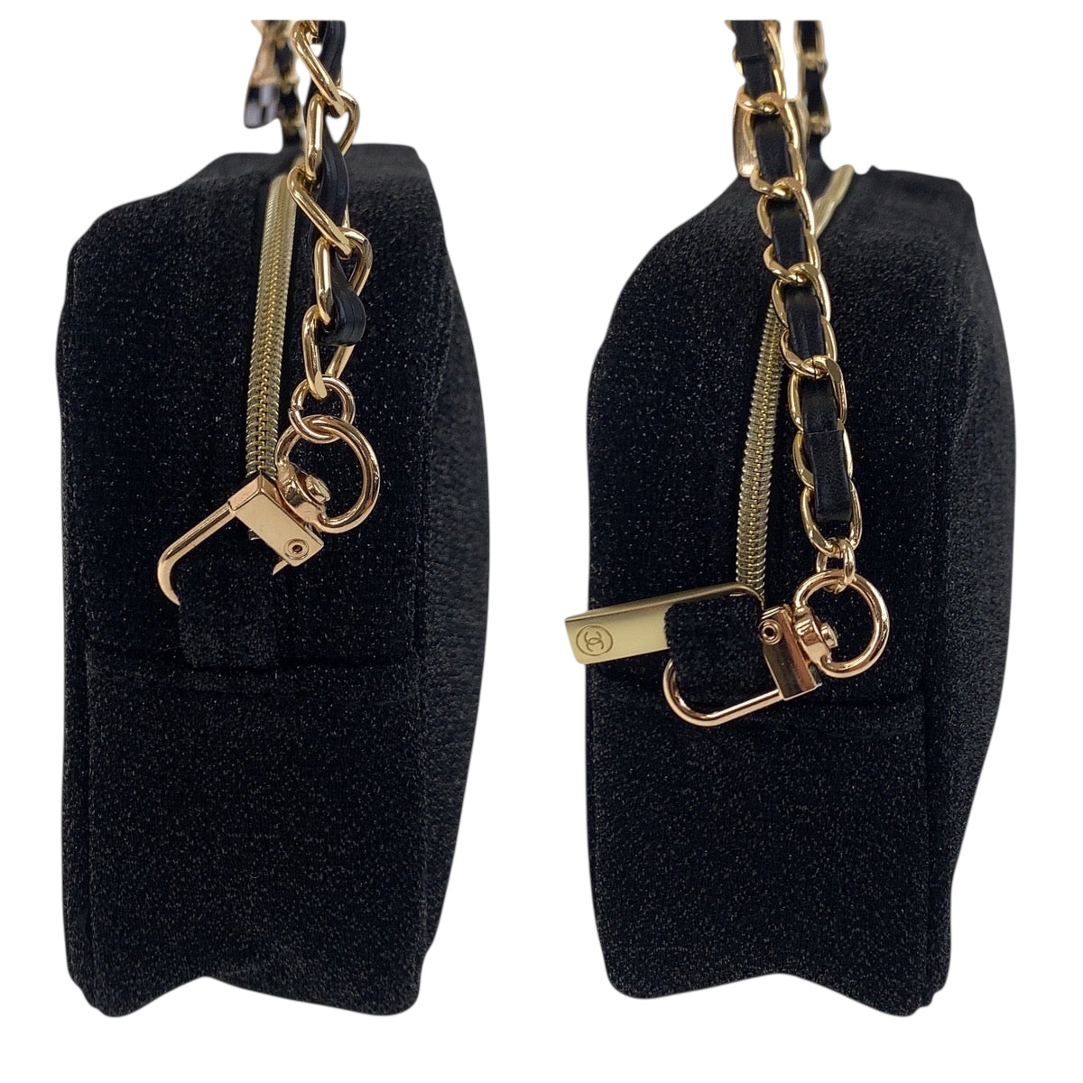 19098
CHANEL シャネル ホリデー限定 ノベルティ チャーム付き ブラック 黒 ゴールド金具 キャンバス チェーンショルダーバッグ  レディース