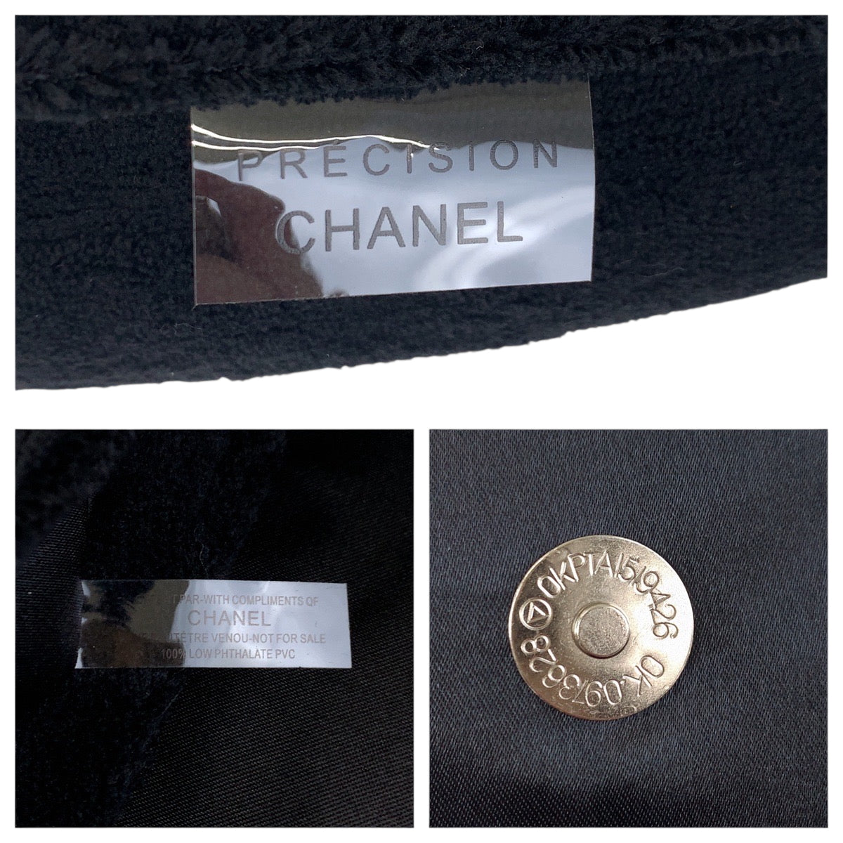 19099
CHANEL シャネル ノベルティ ココマーク ブラック 黒 ホワイト シルバー金具 パイル ショルダーバッグ ポシェット  レディース