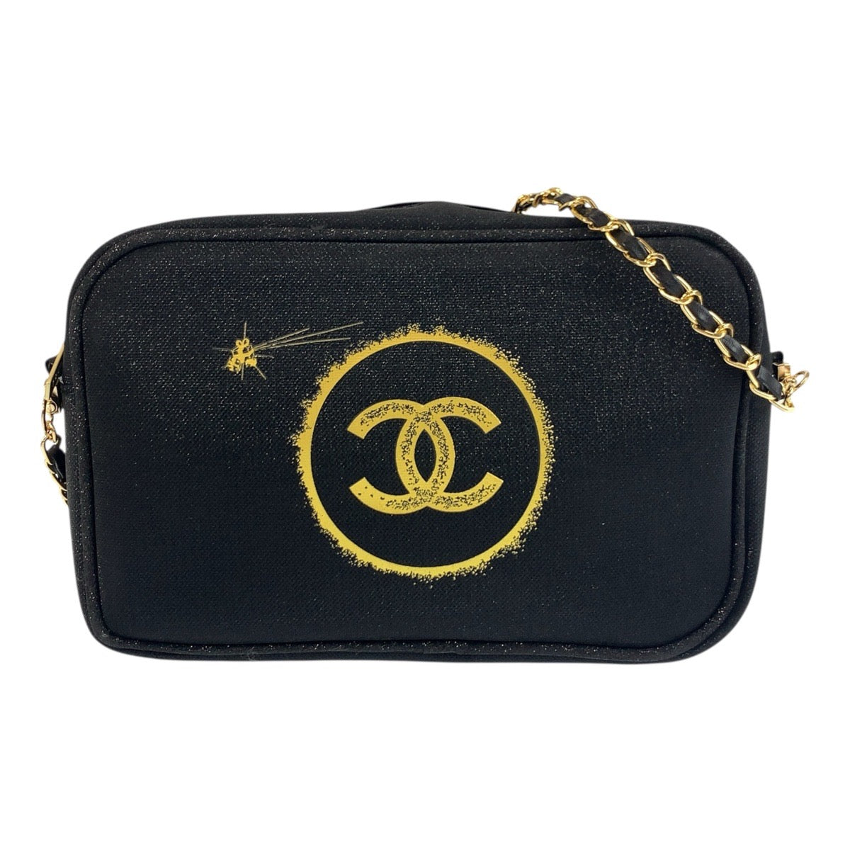 19100
CHANEL シャネル ココマーク ブラック ゴールド金具 ポリウレタン / ポリエステル ショルダーバッグ ポシェット ポーチ  レディース