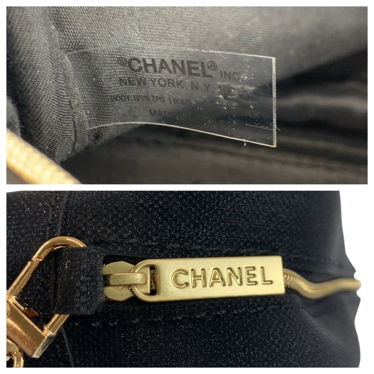 19100
CHANEL シャネル ココマーク ブラック ゴールド金具 ポリウレタン / ポリエステル ショルダーバッグ ポシェット ポーチ  レディース