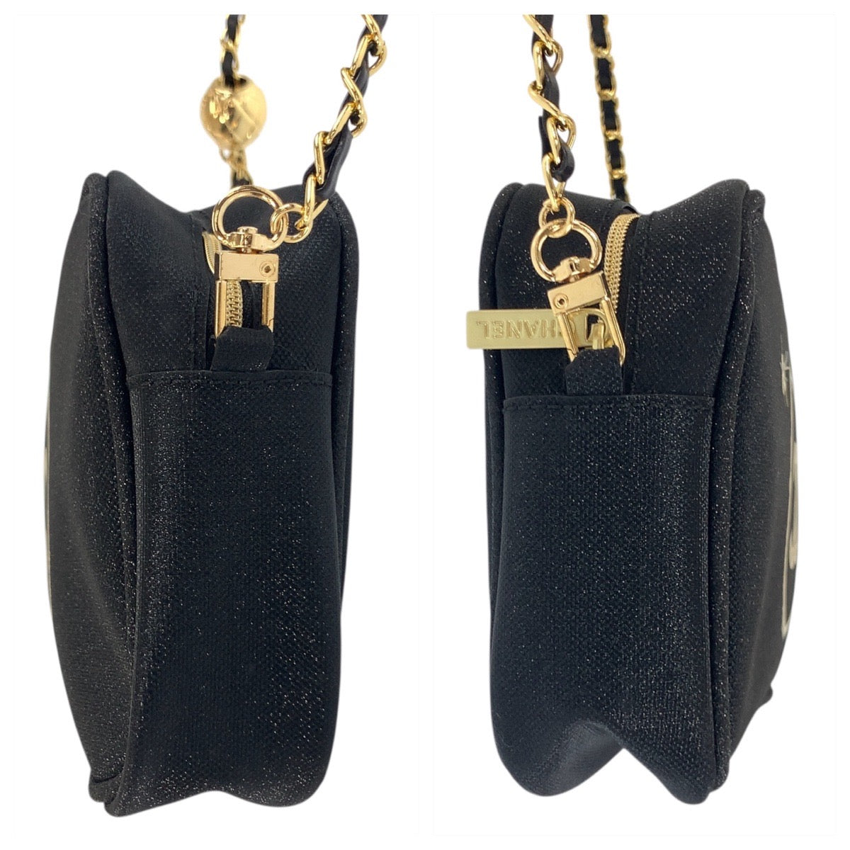 19100
CHANEL シャネル ココマーク ブラック ゴールド金具 ポリウレタン / ポリエステル ショルダーバッグ ポシェット ポーチ  レディース