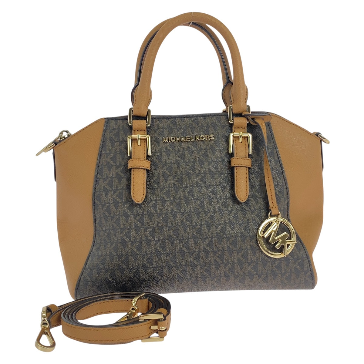 19101
Michael Kors マイケルコース ブラウン ゴールド金具 レザー ハンドバッグ ショルダーバッグ 2WAY レディース AB16