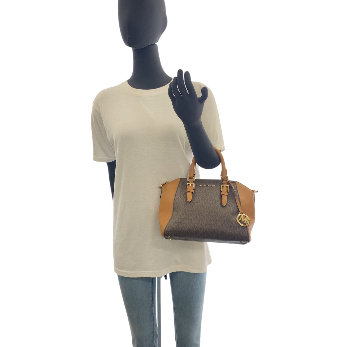 19101
Michael Kors マイケルコース ブラウン ゴールド金具 レザー ハンドバッグ ショルダーバッグ 2WAY レディース AB16