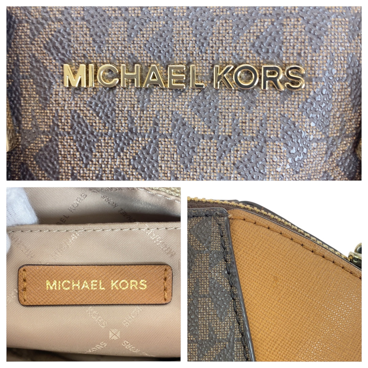 19101
Michael Kors マイケルコース ブラウン ゴールド金具 レザー ハンドバッグ ショルダーバッグ 2WAY レディース AB16