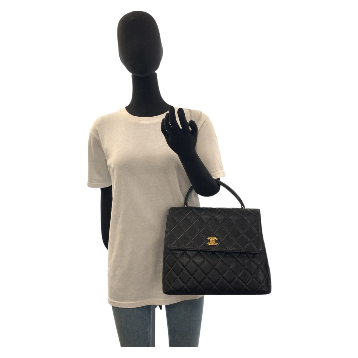 19103
CHANEL シャネル マトラッセ トップハンドル ココマーク ターンロック ブラック 黒 ゴールド金具 キャビアスキン ハンドバッグ  レディース ABP240