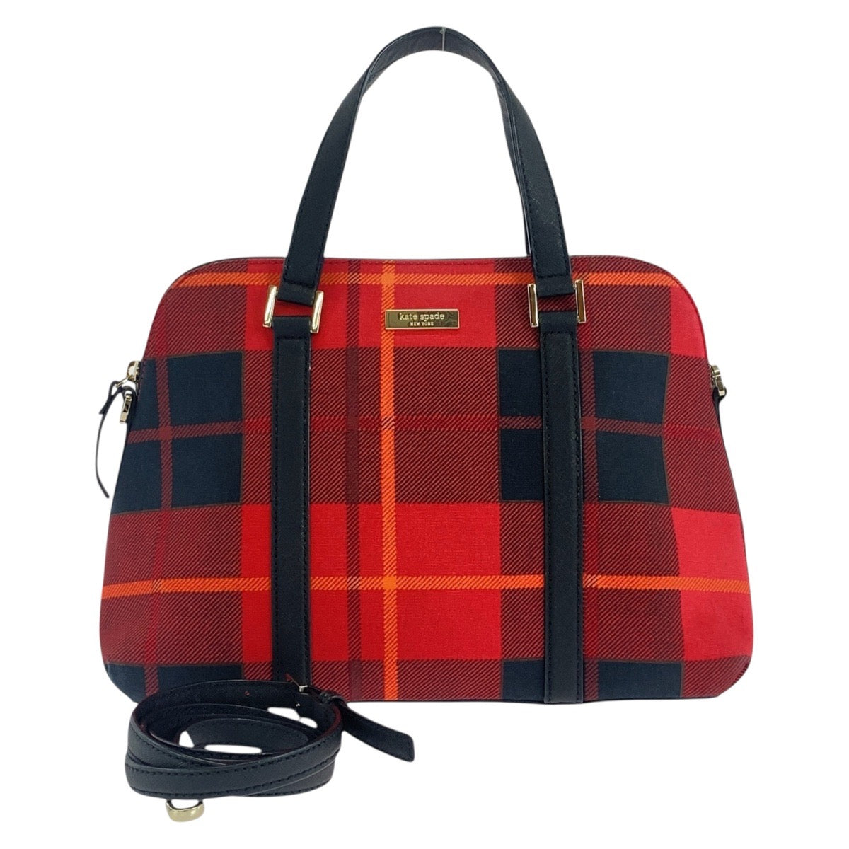 19106
Kate Spade Red Black Silver Hardware Canvas / Leather Handbag Shoulder Bag 2WAY Women's ABP12