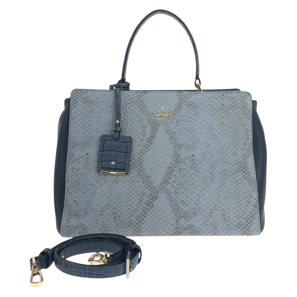 19107
Kate Spade ケイトスペード ブルー バイカラー ゴールド金具 レザー ハンドバッグ ショルダーバッグ 2WAY レディース AB12