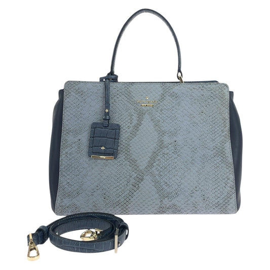 19107
Kate Spade ケイトスペード ブルー バイカラー ゴールド金具 レザー ハンドバッグ ショルダーバッグ 2WAY レディース AB12