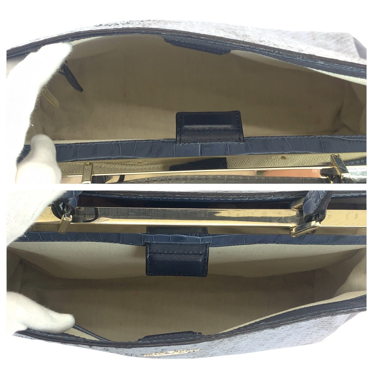 19107
Kate Spade ケイトスペード ブルー バイカラー ゴールド金具 レザー ハンドバッグ ショルダーバッグ 2WAY レディース AB12