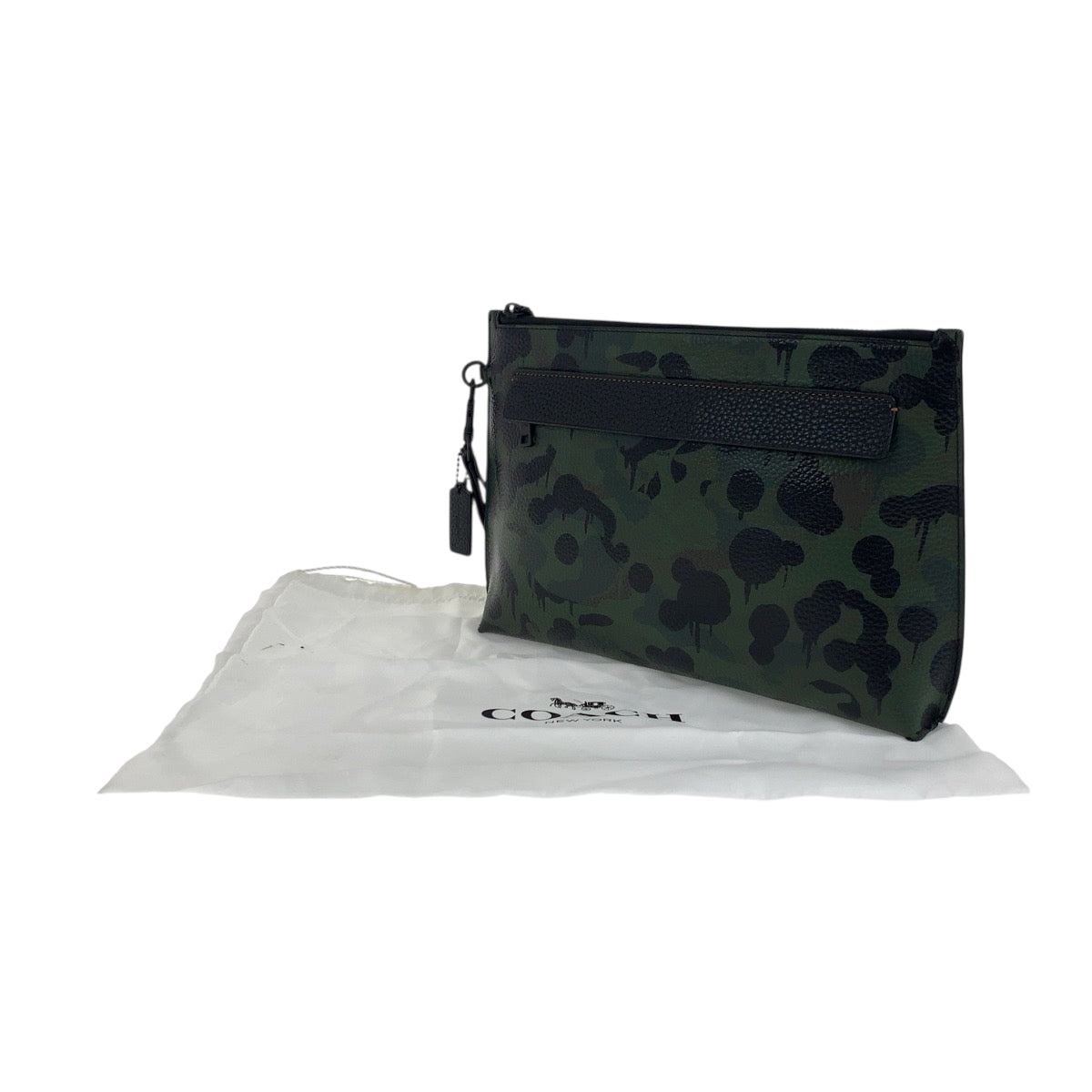 19109
COACH コーチ ワイルドビースト カーキ ブラック ブラック金具 レザー 659293 クラッチバッグ セカンドバッグ  メンズ
