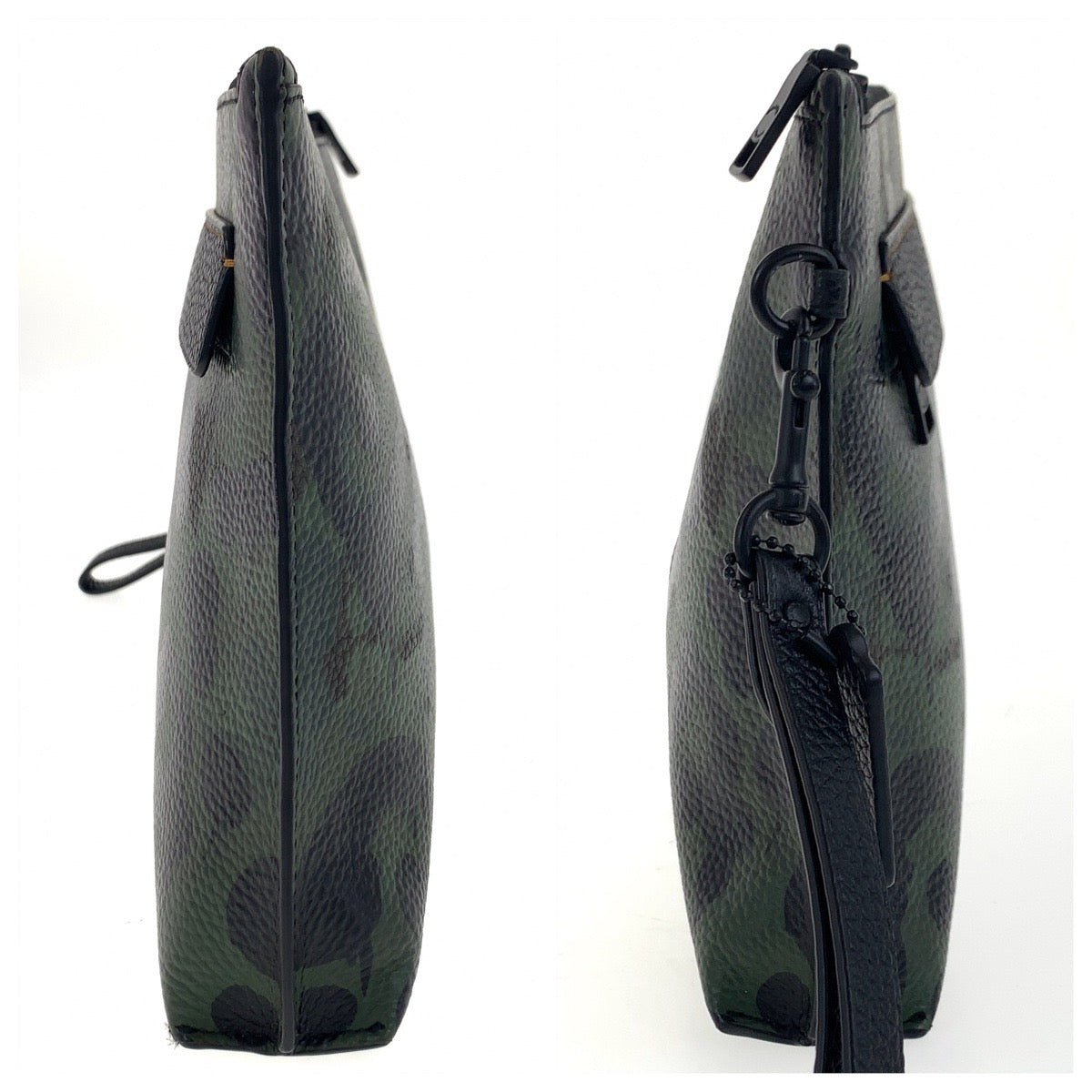 19109
COACH コーチ ワイルドビースト カーキ ブラック ブラック金具 レザー 659293 クラッチバッグ セカンドバッグ  メンズ