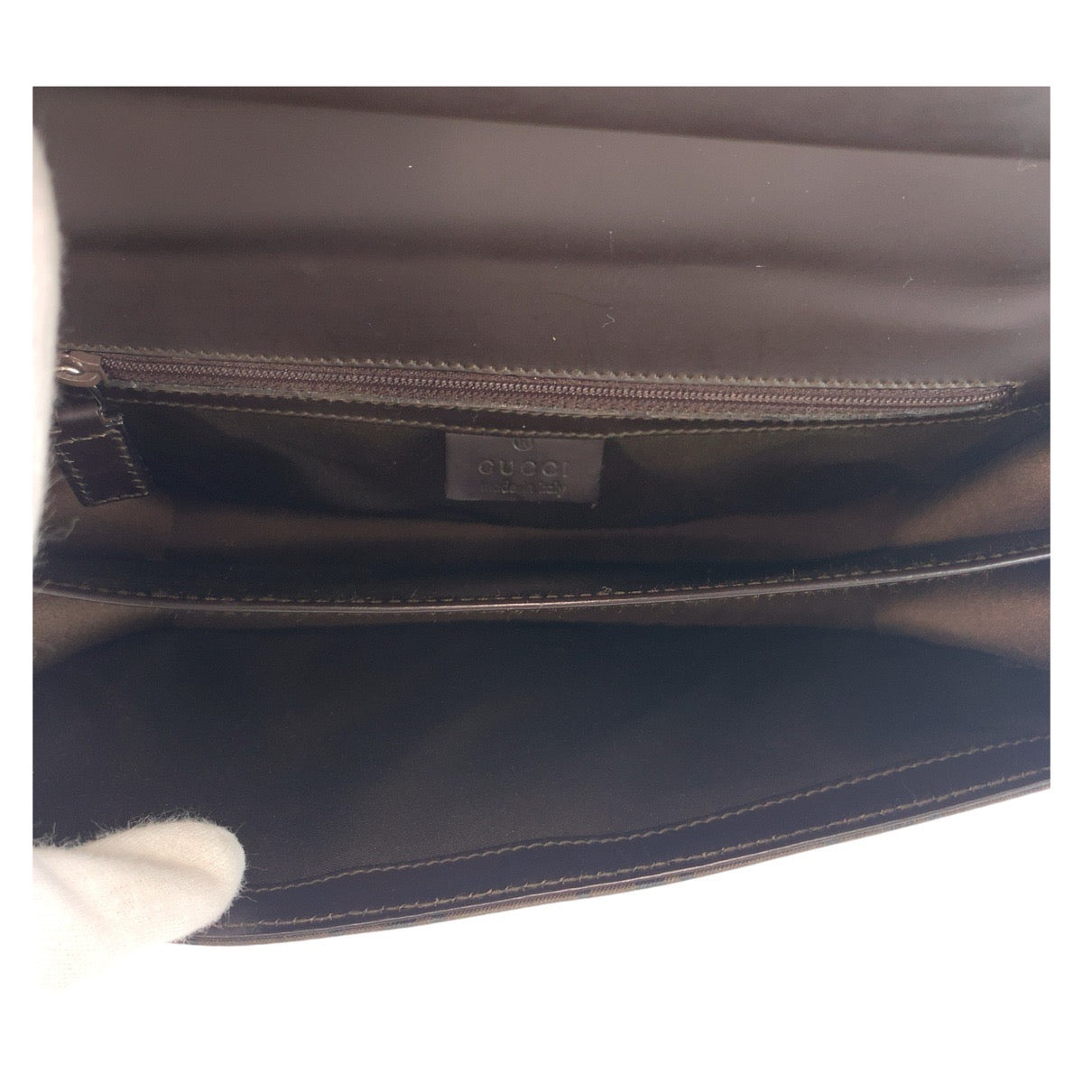 19110
GUCCI グッチ GG柄 ブラウン シルバー金具 ナイロン 018 1600 クラッチバッグ セカンドバッグ メンズ AB22