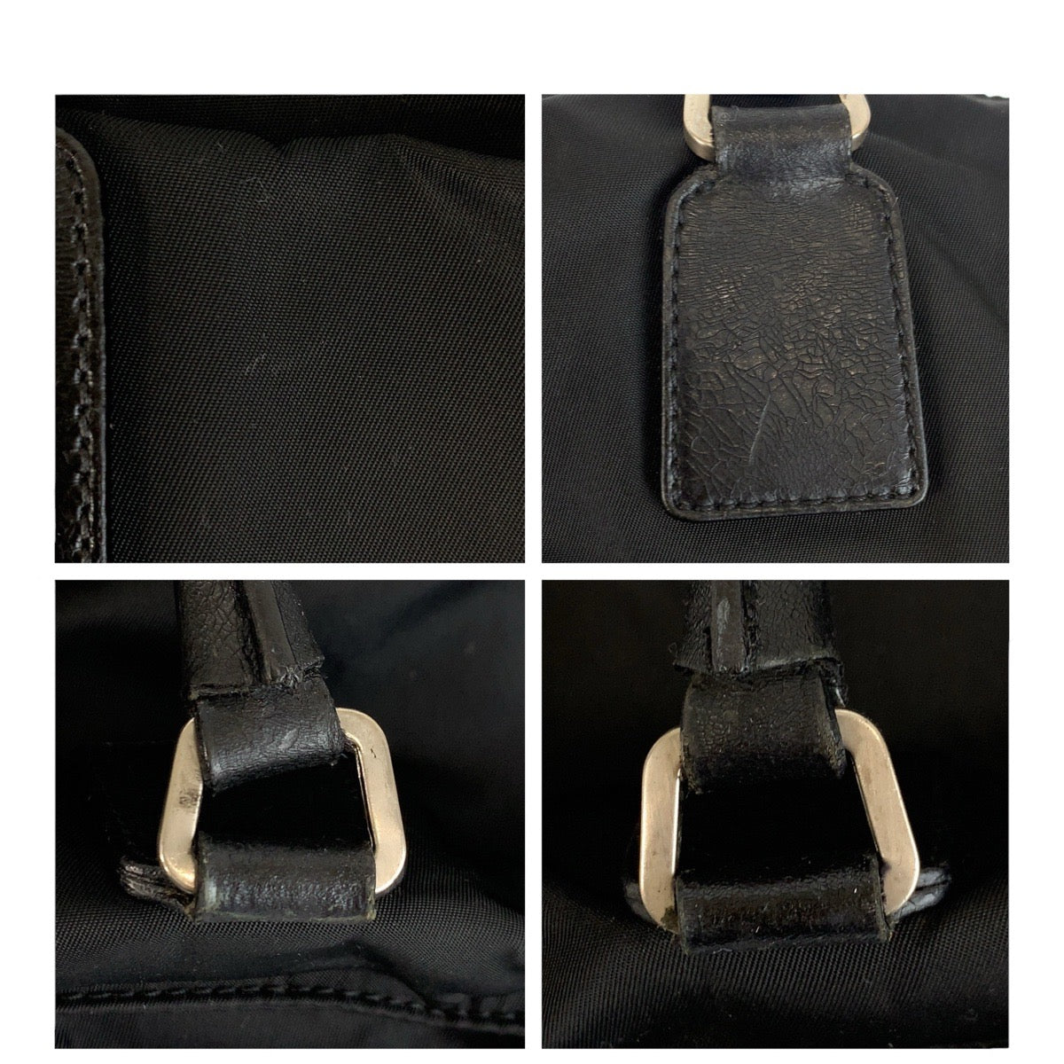 19115
PRADA プラダ テスート 三角ロゴプレート ブラック 黒 シルバー金具 ナイロン ショルダーバッグ  レディース AB28