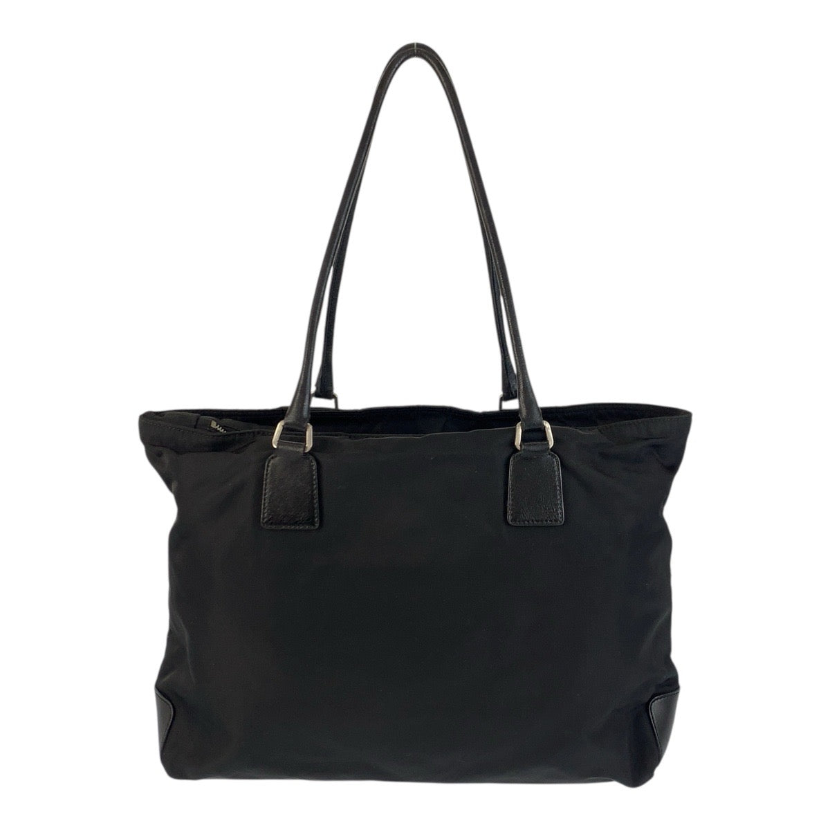 19115
PRADA プラダ テスート 三角ロゴプレート ブラック 黒 シルバー金具 ナイロン ショルダーバッグ  レディース AB28