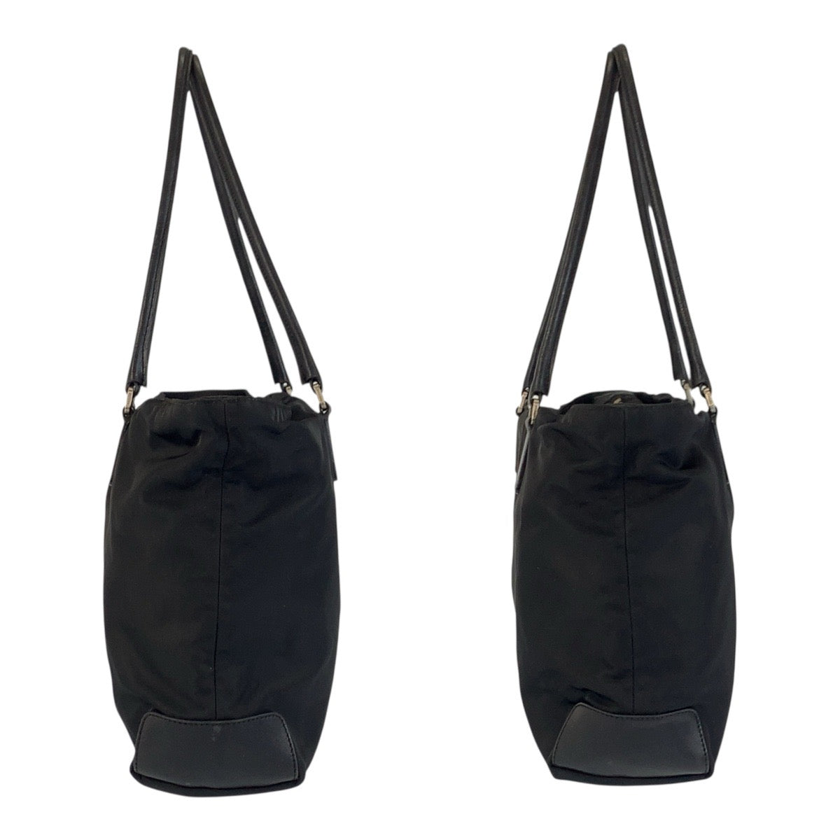 19115
PRADA プラダ テスート 三角ロゴプレート ブラック 黒 シルバー金具 ナイロン ショルダーバッグ  レディース AB28