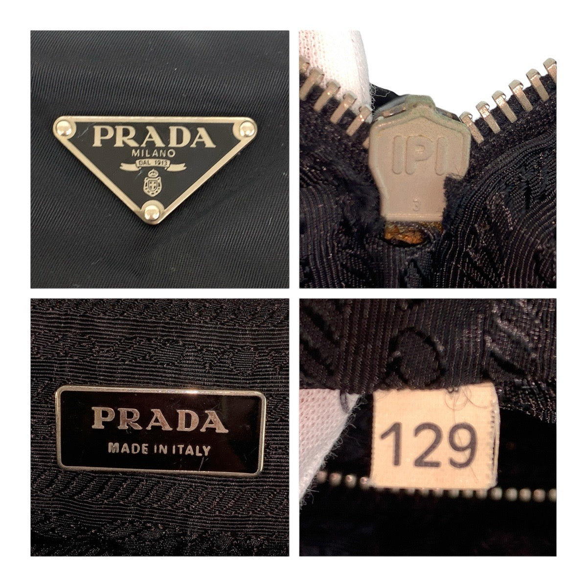 19115
PRADA プラダ テスート 三角ロゴプレート ブラック 黒 シルバー金具 ナイロン ショルダーバッグ  レディース AB28