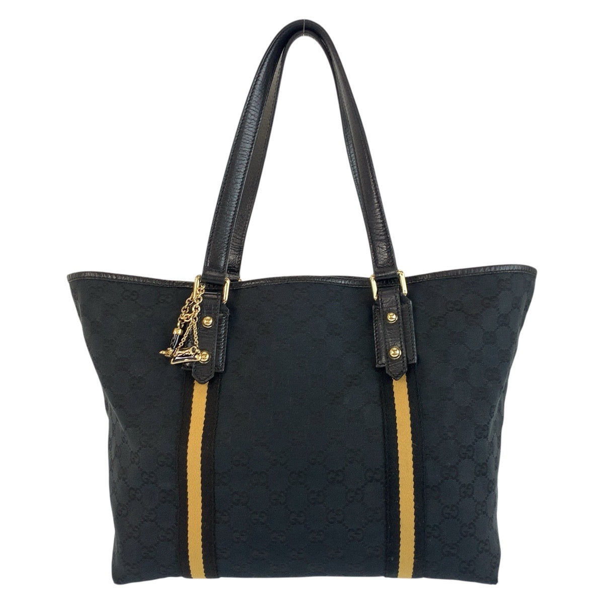 19117
GUCCI グッチ シェリーライン ブラック 黒 ゴールド金具 GGキャンバス 139260 トートバッグ ショルダーバッグ  レディース AB20
