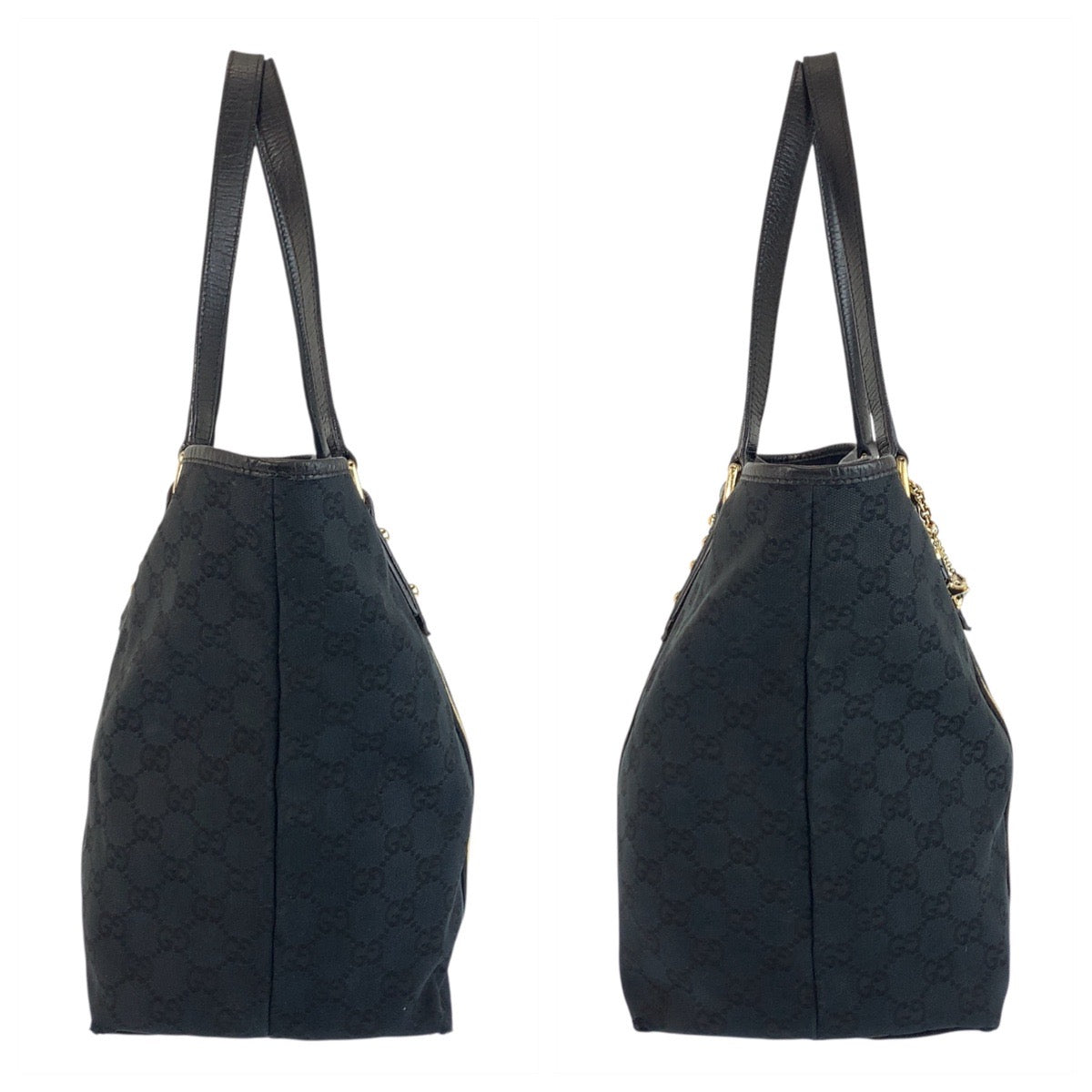19117
GUCCI グッチ シェリーライン ブラック 黒 ゴールド金具 GGキャンバス 139260 トートバッグ ショルダーバッグ  レディース AB20