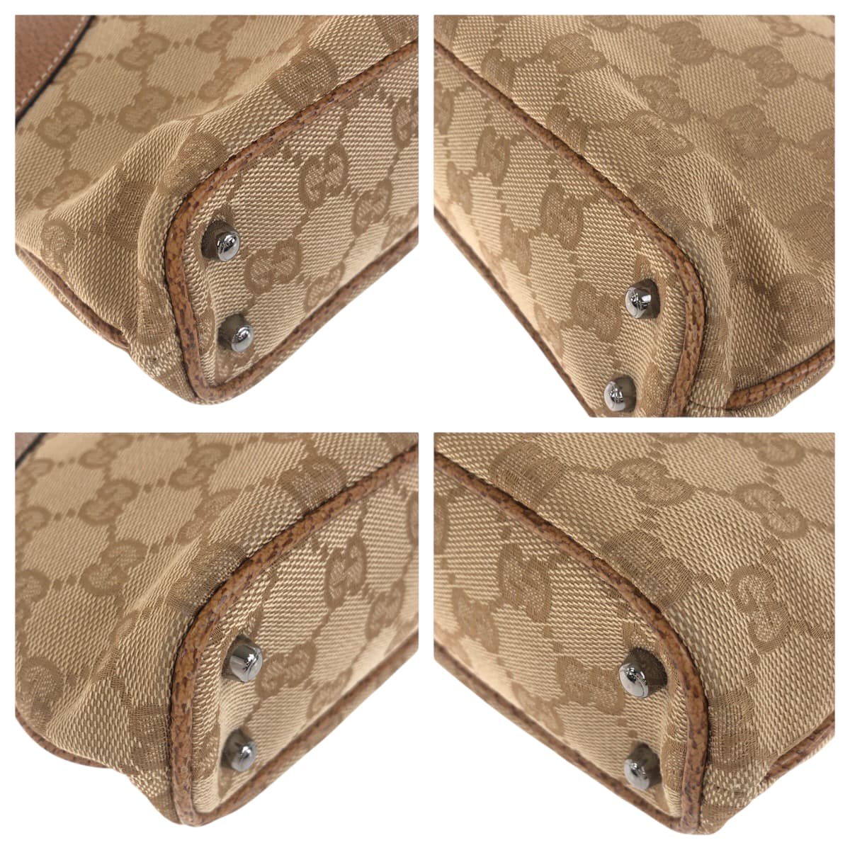 19119
GUCCI グッチ ベージュ ブラウン シルバー金具 GGキャンバス 113015 トートバッグ ショルダーバッグ レディース A48