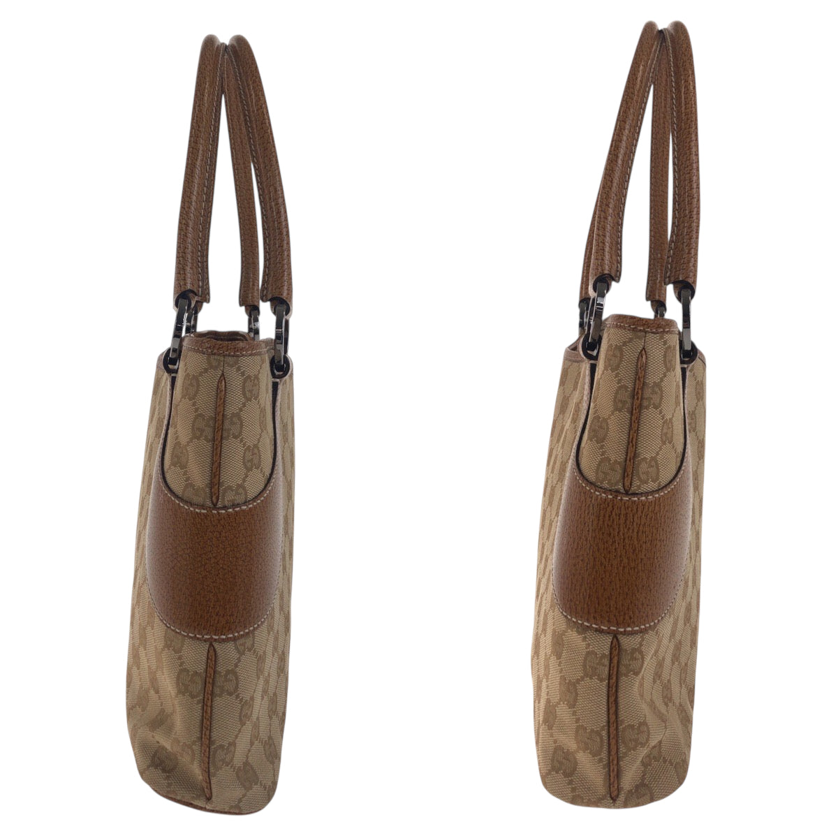 19119
GUCCI グッチ ベージュ ブラウン シルバー金具 GGキャンバス 113015 トートバッグ ショルダーバッグ レディース A48