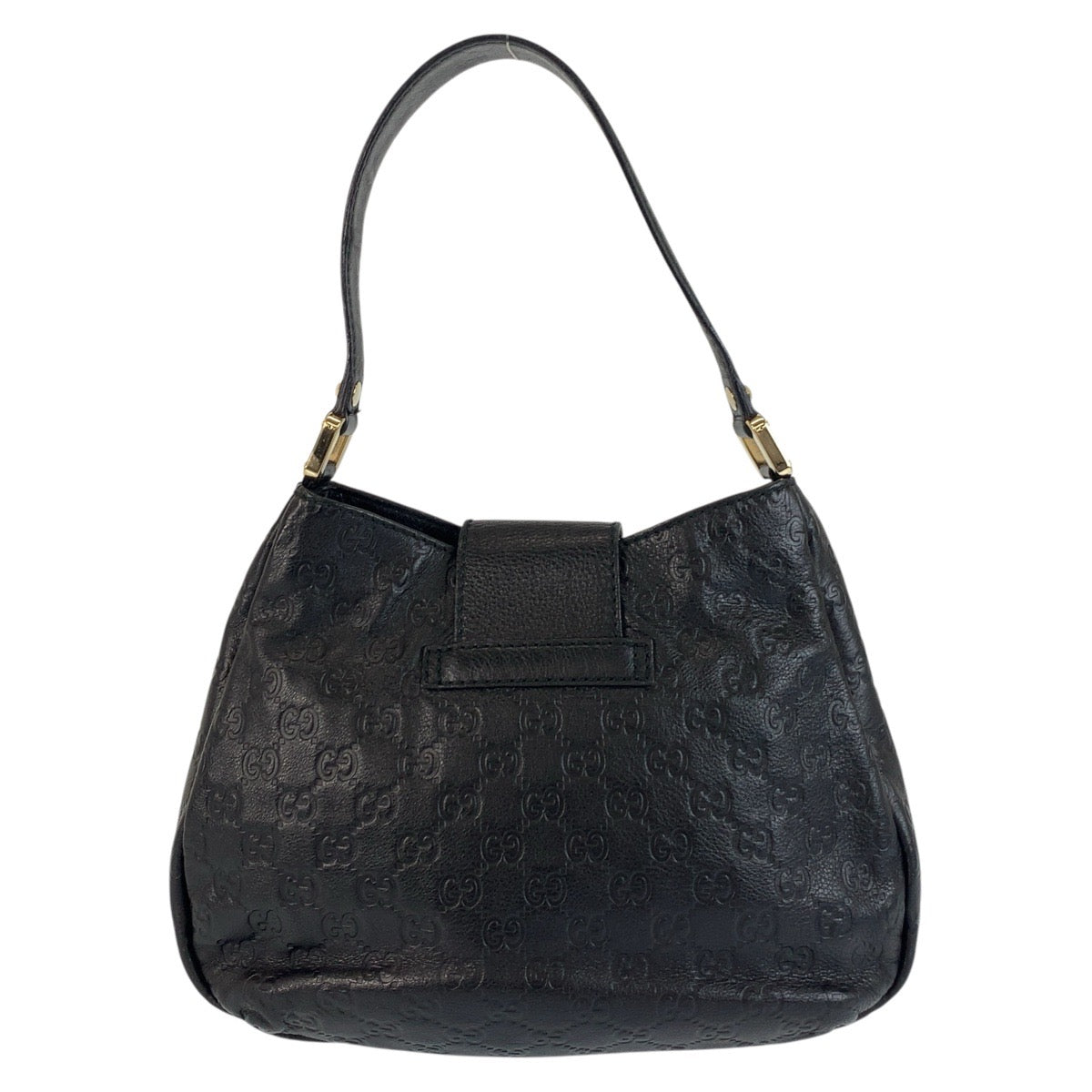 19121
GUCCI グッチ グッチシマ ブラック 黒 ゴールド金具 レザー 211934 ホーボー ショルダーバッグ  レディース A48